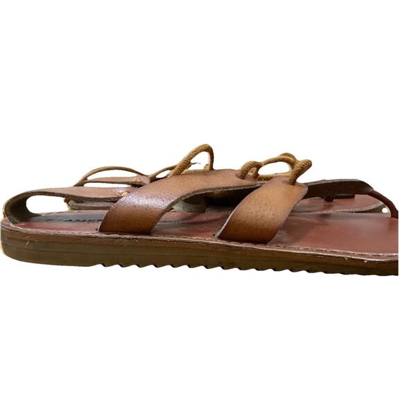 AMERICAN EAGLE Lace Up Women’s Brown Strappy Thong Sandals Shoes Flip Flops 8 - Picture 6 of 6